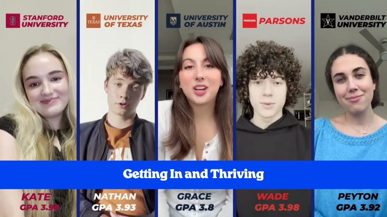 Getting In — and Thriving There | Alpha graduates at top colleges.